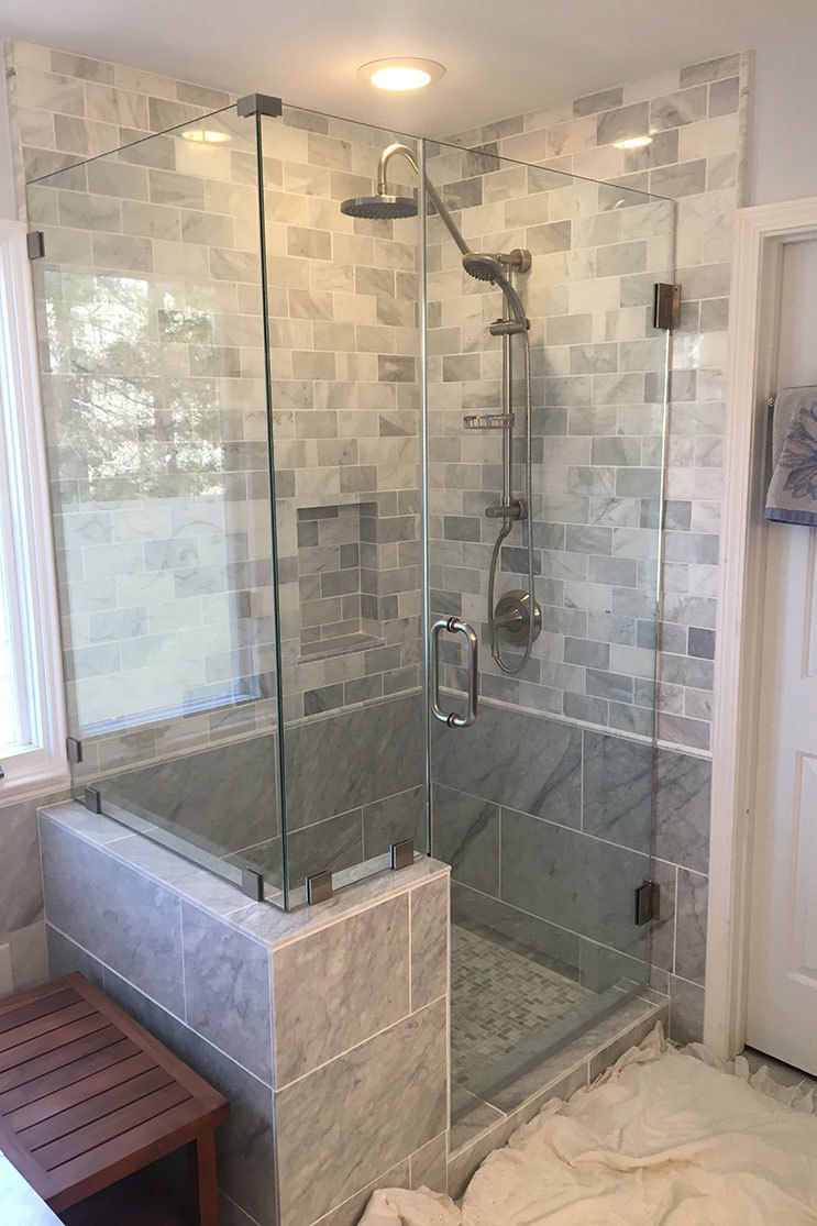 Alamance Glass granite wall shower door